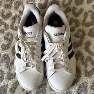 Adidas Classic White Sneakers with Black Stripes